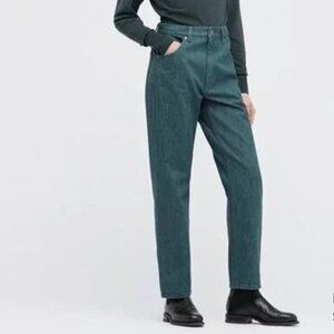 Uniqlo Dark Green Regular-Fit Straight High-Rise Jeans Size 24 X 32